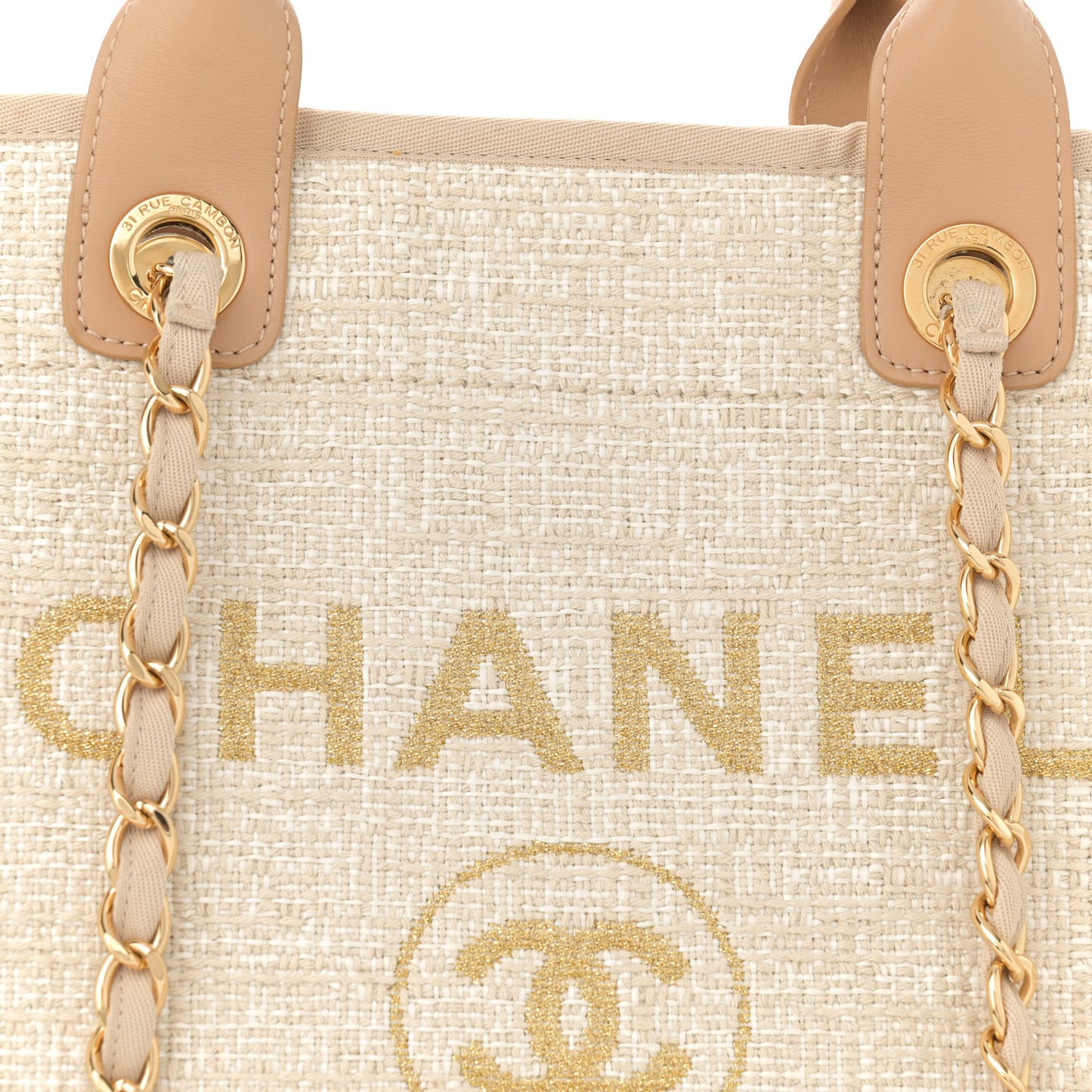Canvas Medium Deauville Tote Light Beige