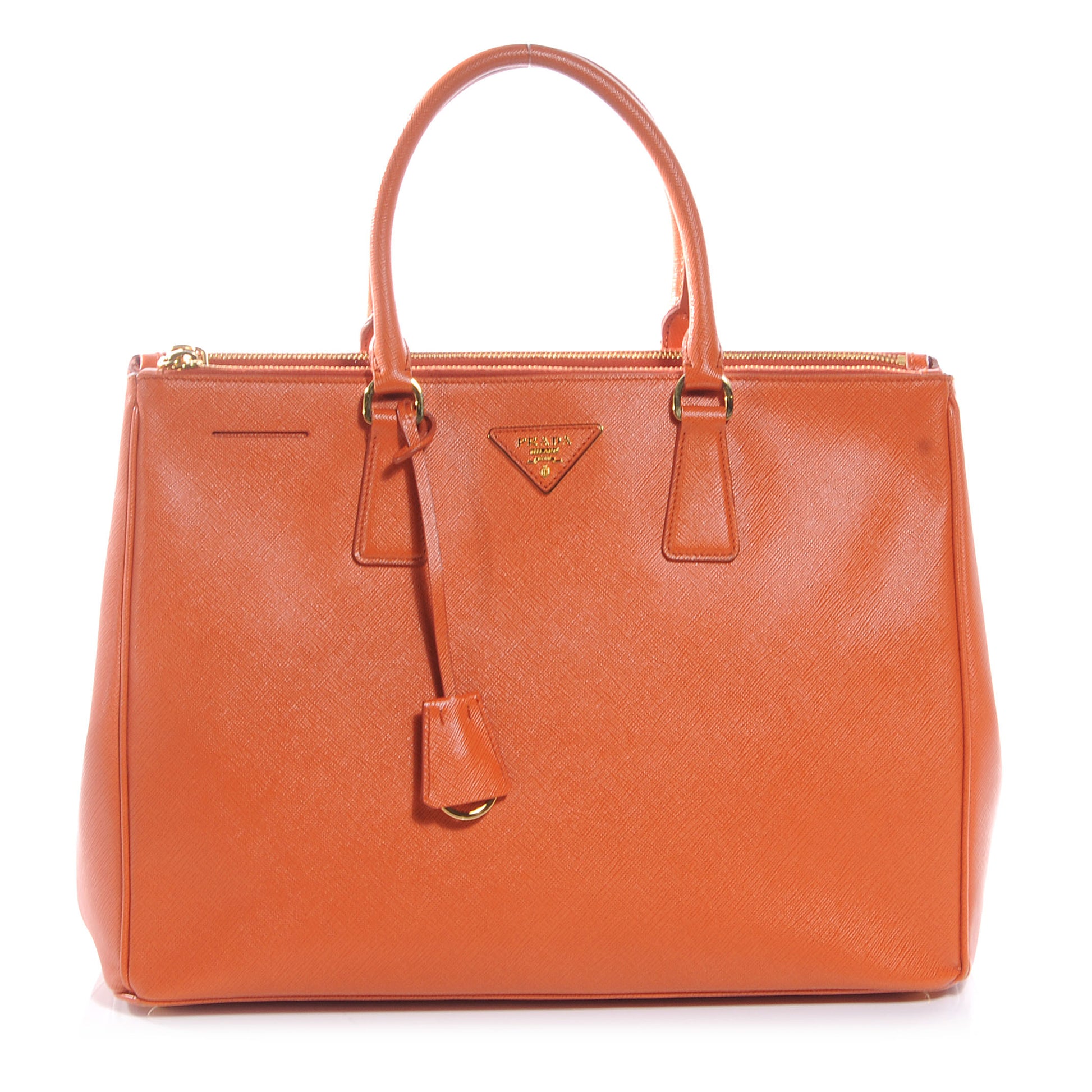 Prada Saffiano Lux Large Tote Papaya 1 of 9