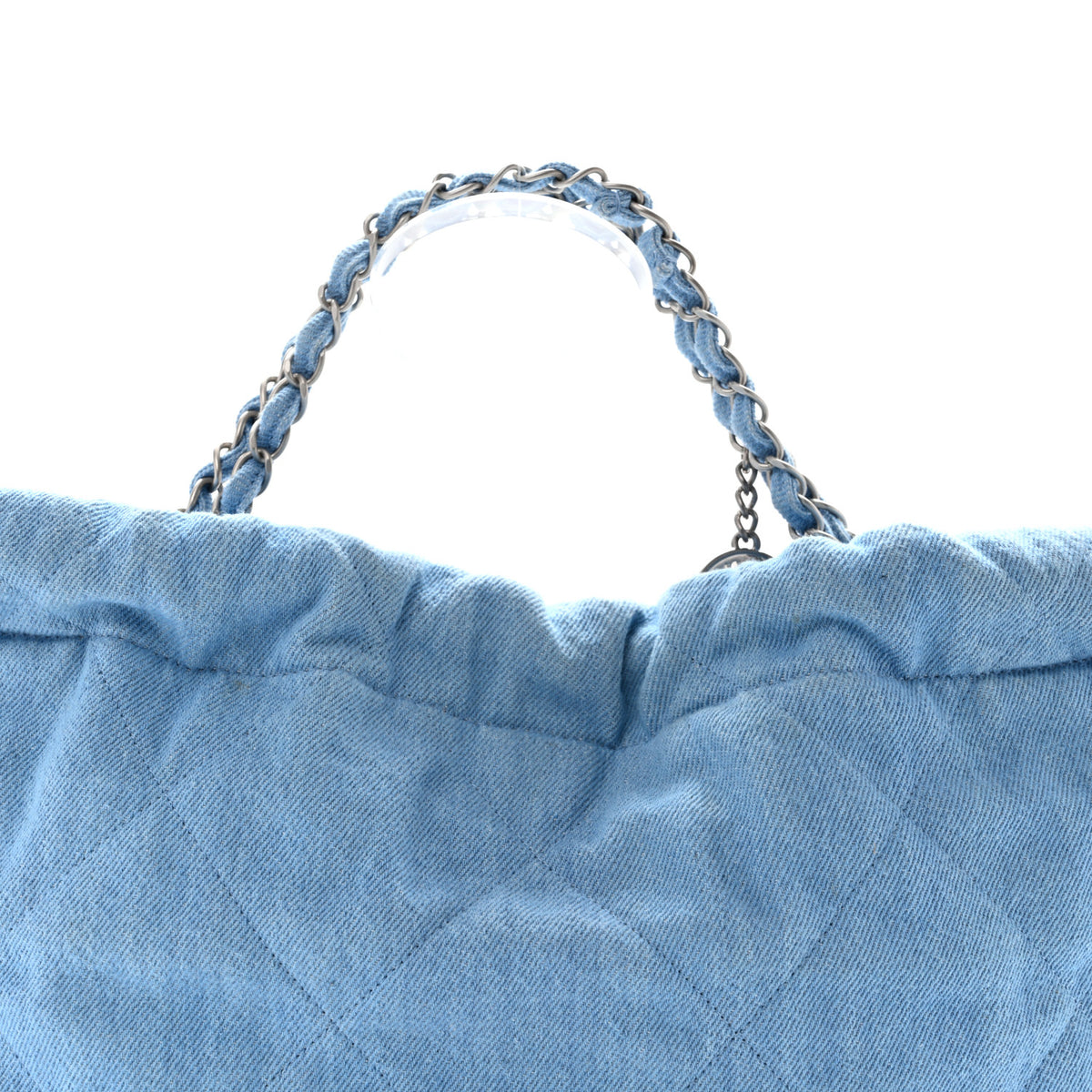 Chanel Denim Quilted Small Chanel 22 Light Blue 8 of 10