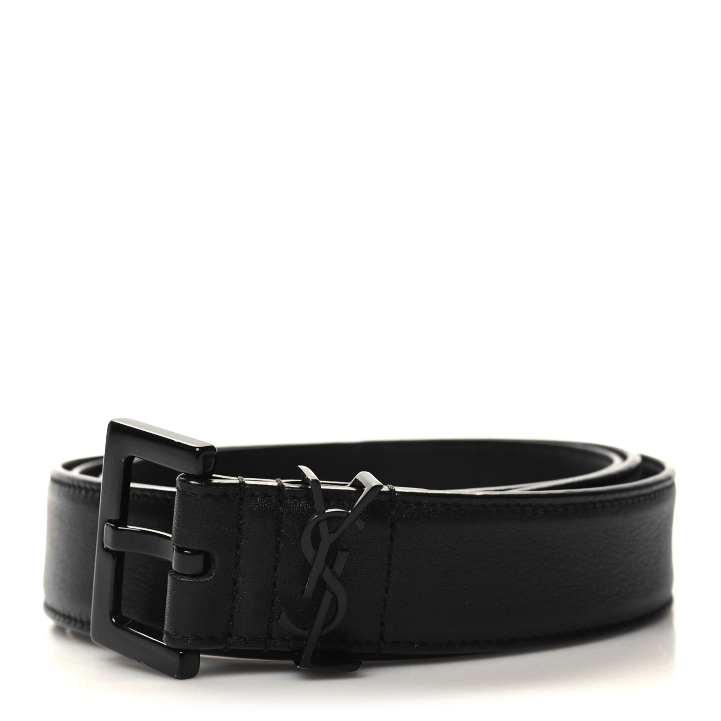 Goatskin Monogram Cassandre Square Buckle Belt 95 38 Black