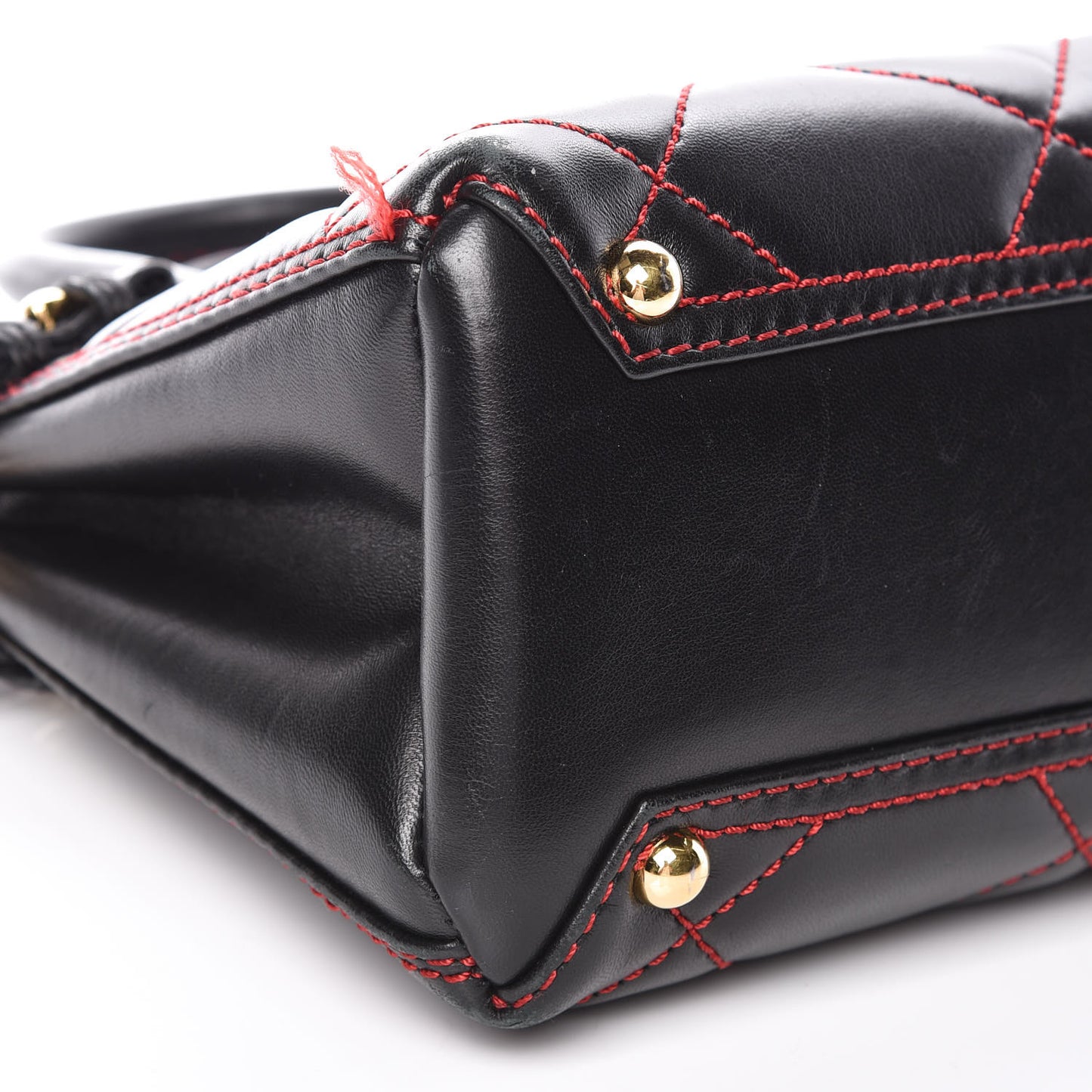 Lambskin Quilted Baby Banner Tote Black