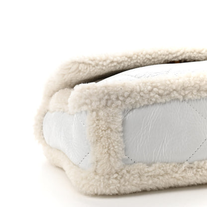 Chanel Crumpled Calfskin Shearling Sheepskin Medium Chanel 19 Flap White 9 of 10