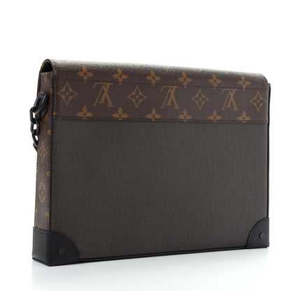 Louis Vuitton Taiga Monogram Pochette Voyage Steamer Khaki Green 3 of 9