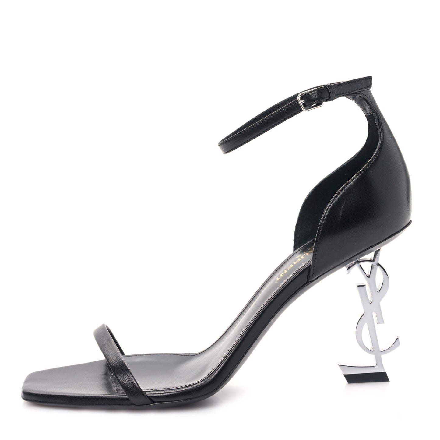 Calfskin Opyum 85 Sandals 37 Black Silver