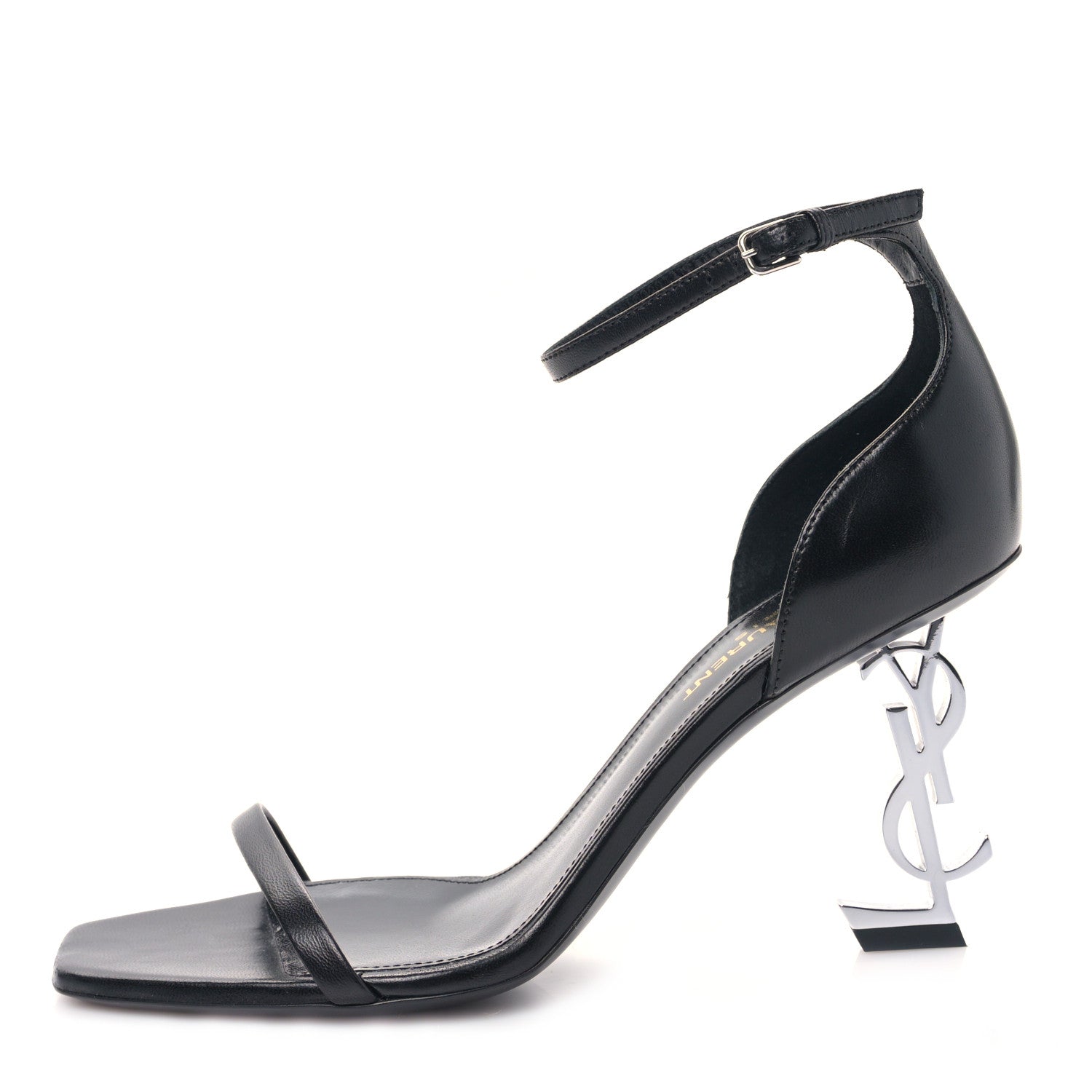 Saint Laurent Calfskin Opyum 85 Sandals 37 Black Silver 1 of 8