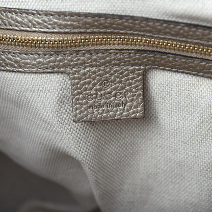 Gucci Metallic Pebbled Calfskin Medium Soho Chain Shoulder Bag Golden Beige 6 of 10