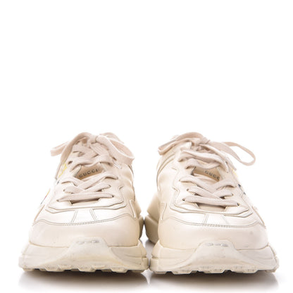Gucci Calfskin Interlocking G Logo Mens Rhyton Sneakers 9 Ivory 2 of 10