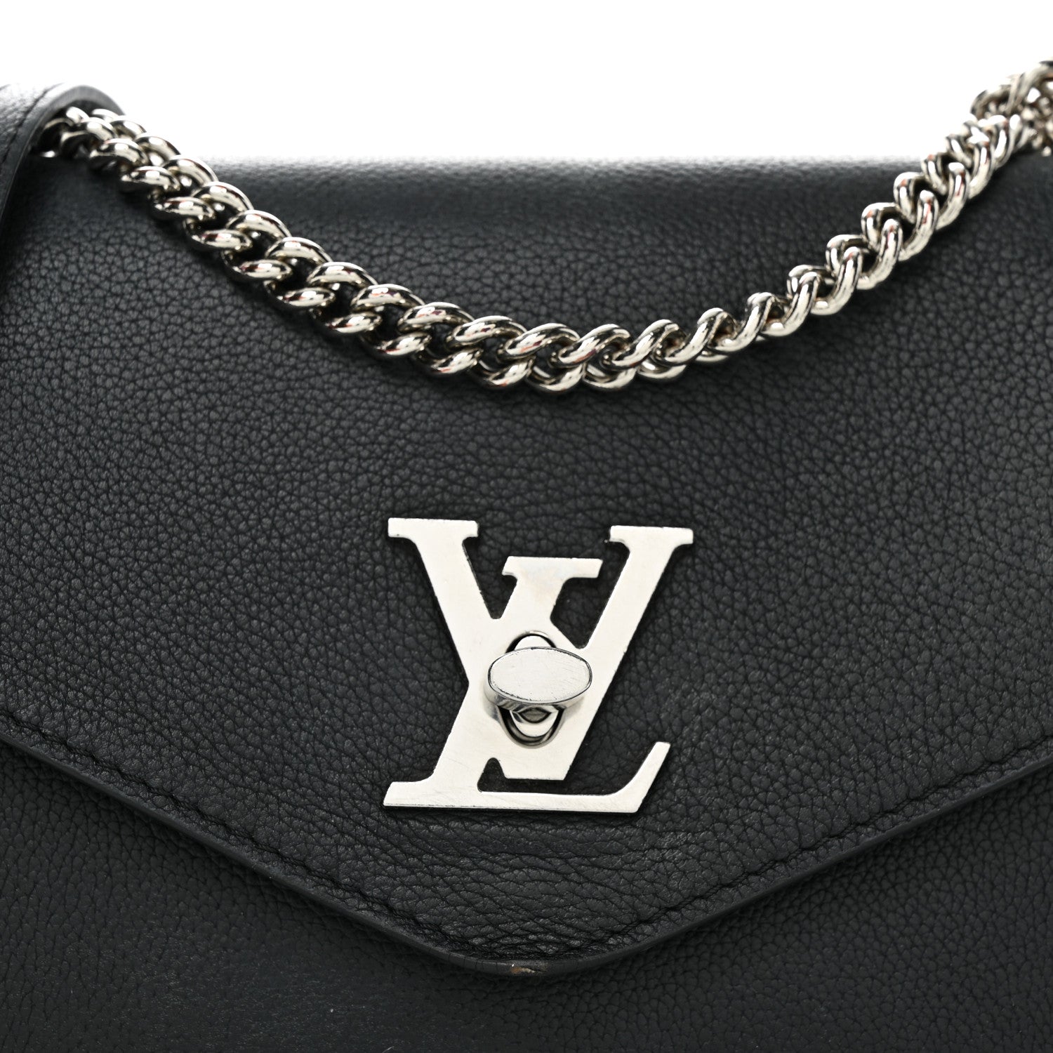 Louis Vuitton Soft Calfskin Mylockme Chain Bag BB Black 6 of 11