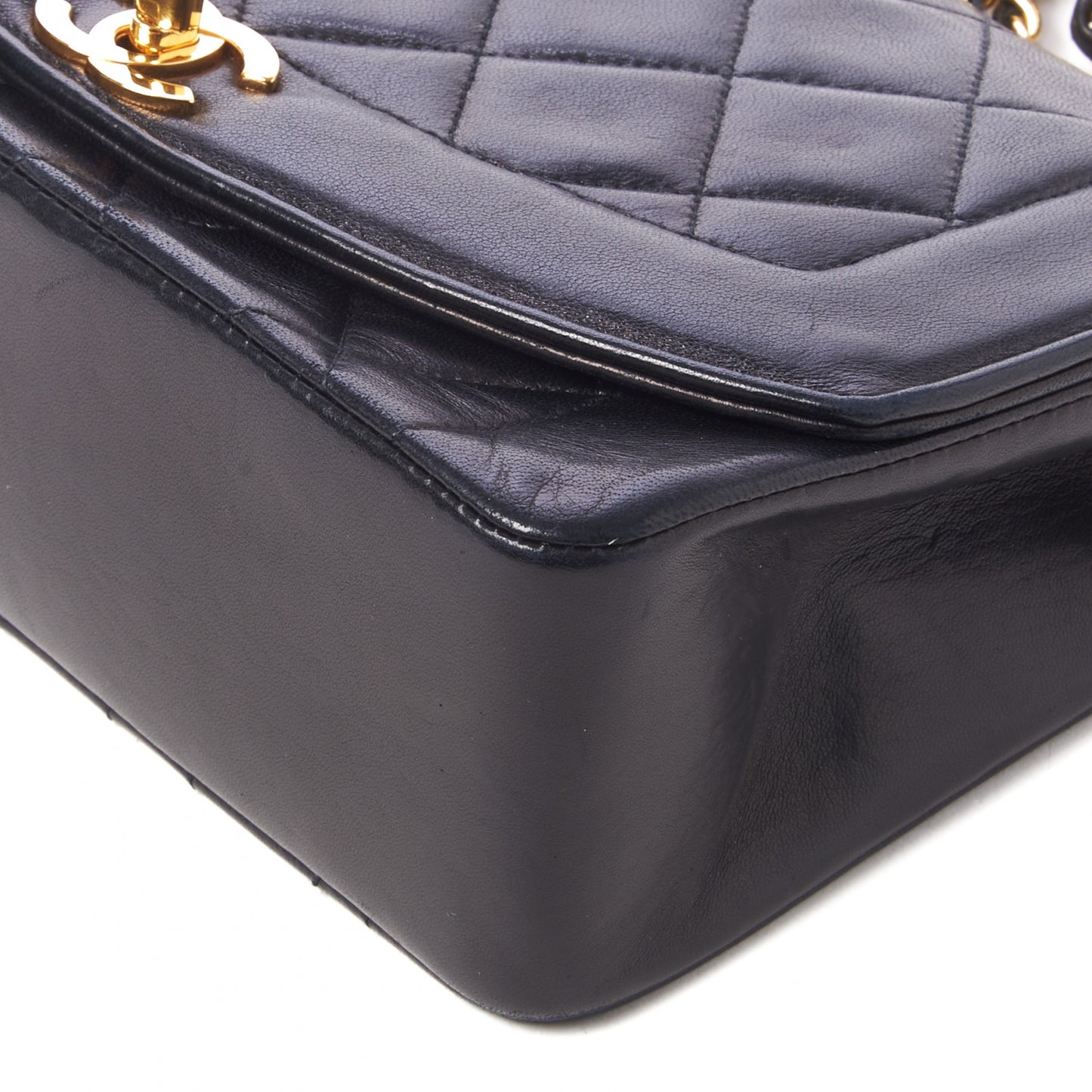Lambskin Quilted Small Single Flap Black