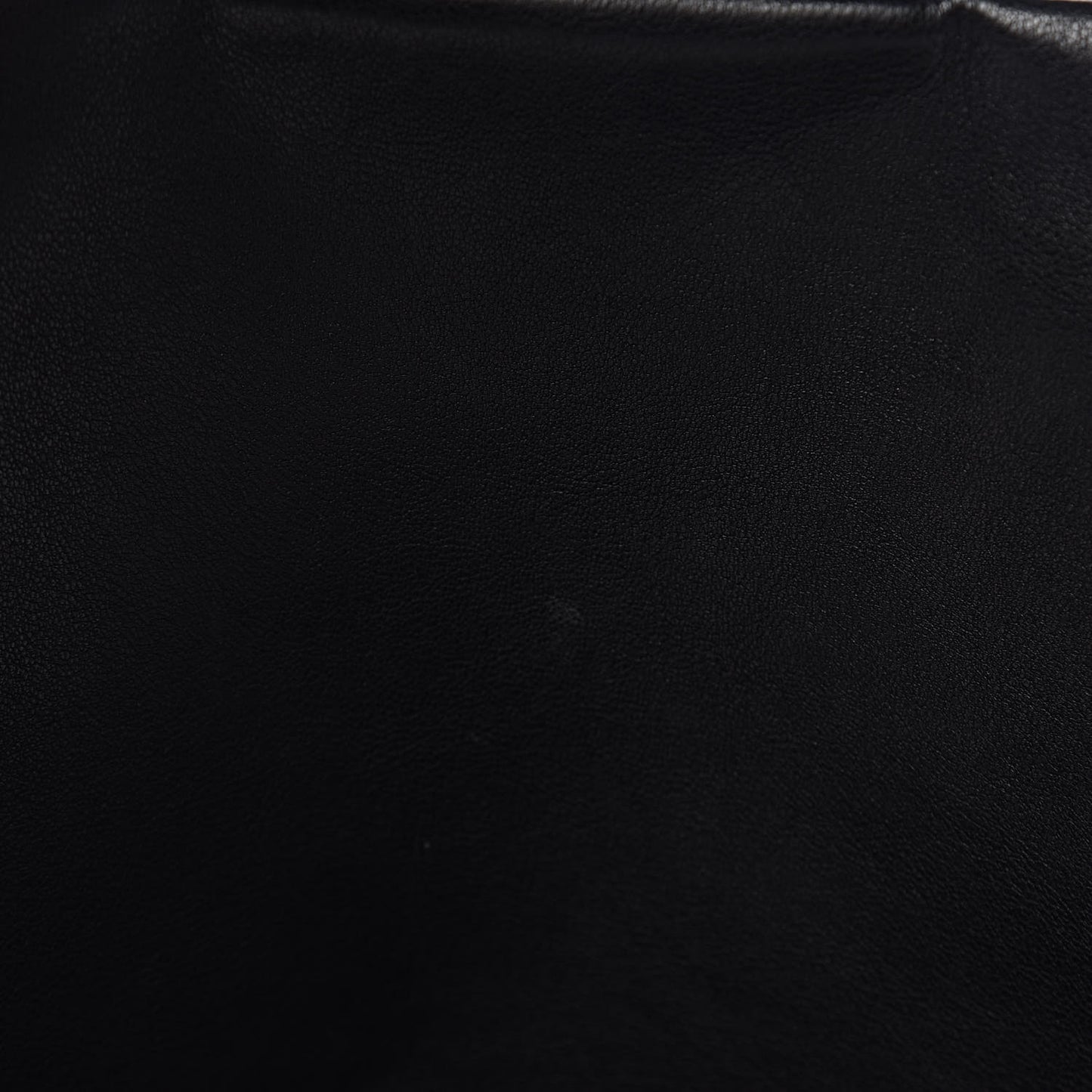 Washed Lambskin Quilted Maxi Chain Around Flap Black