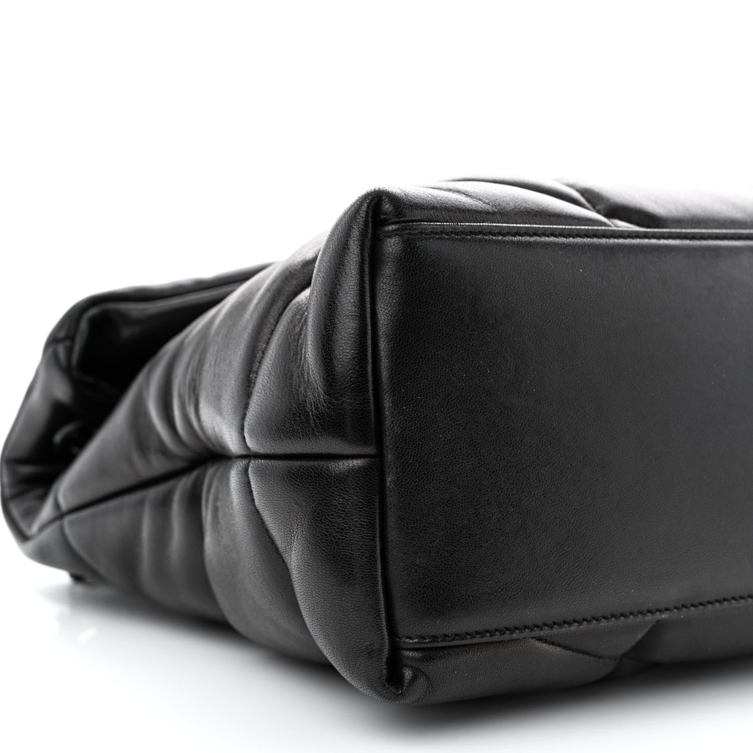 Saint Laurent Lambskin Quilted Monogram Monochrome Medium Loulou Puffer Chain Satchel Black 9 of 10