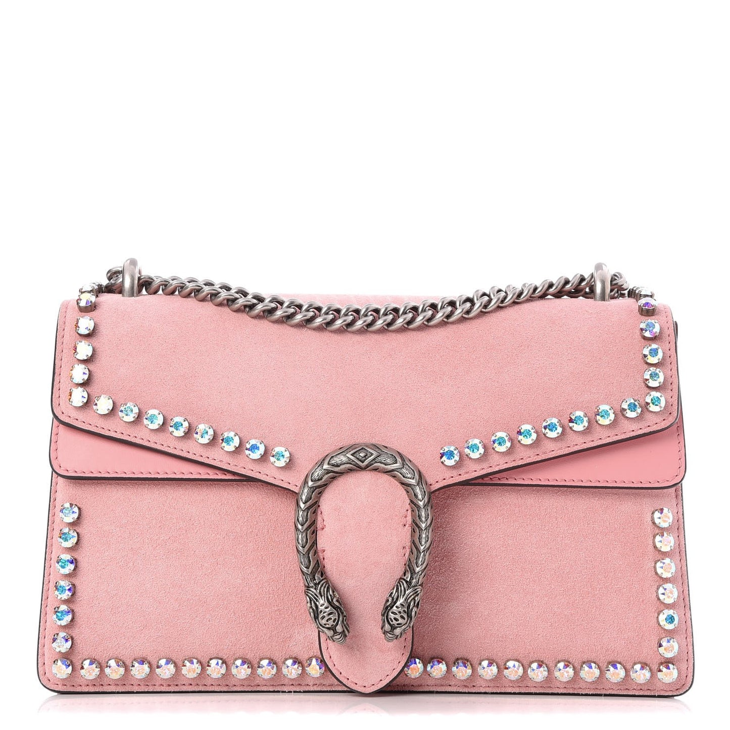 Suede Crystal Small Dionysus Shoulder Bag Peonia