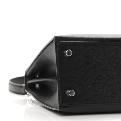 Hermes Madame Calfskin Shiny Niloticus Crocodile Kelly Sellier Touch 25 Black 9 of 11