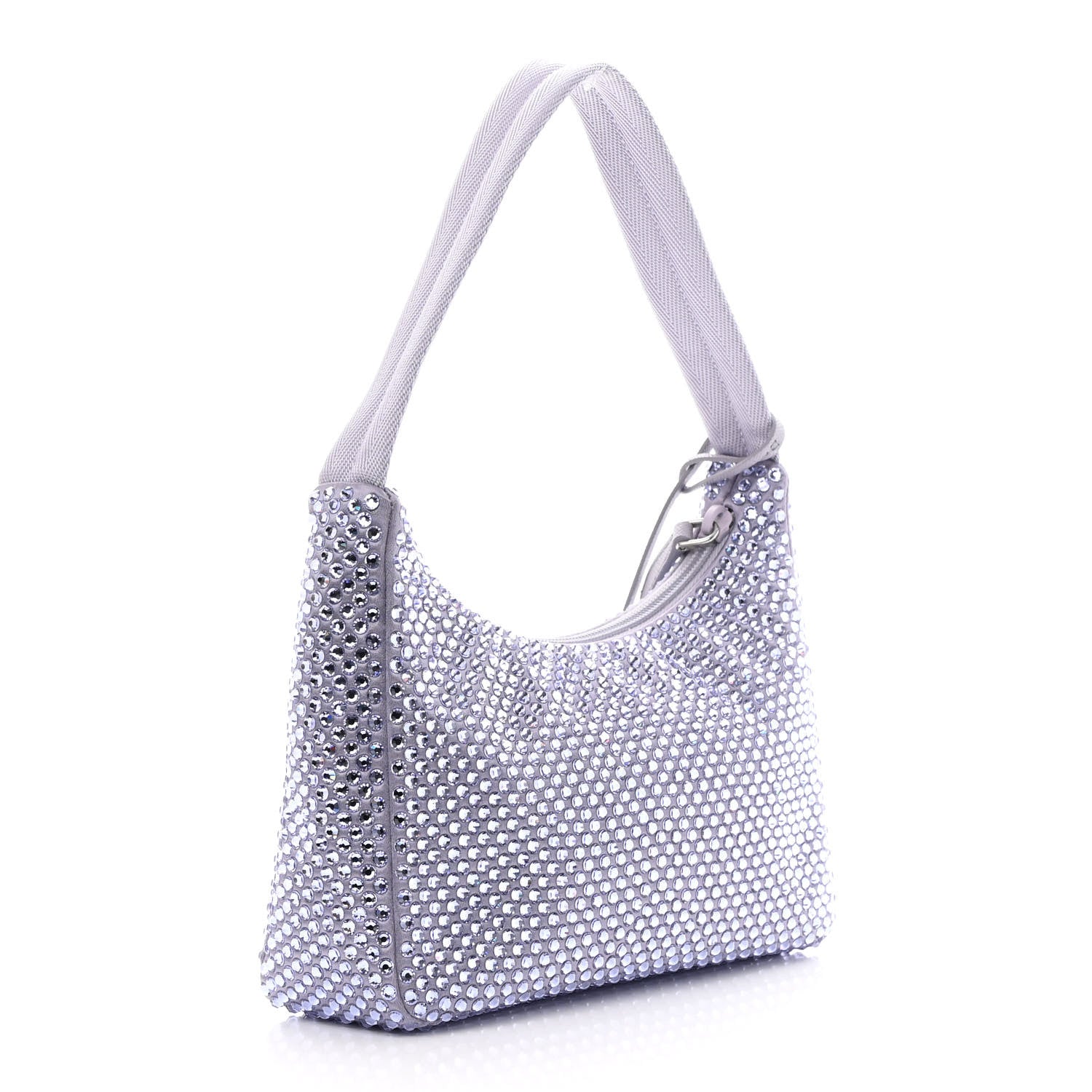 Prada Satin Crystal Mini Re-Edition 2000 Bag Glicine 3 of 10
