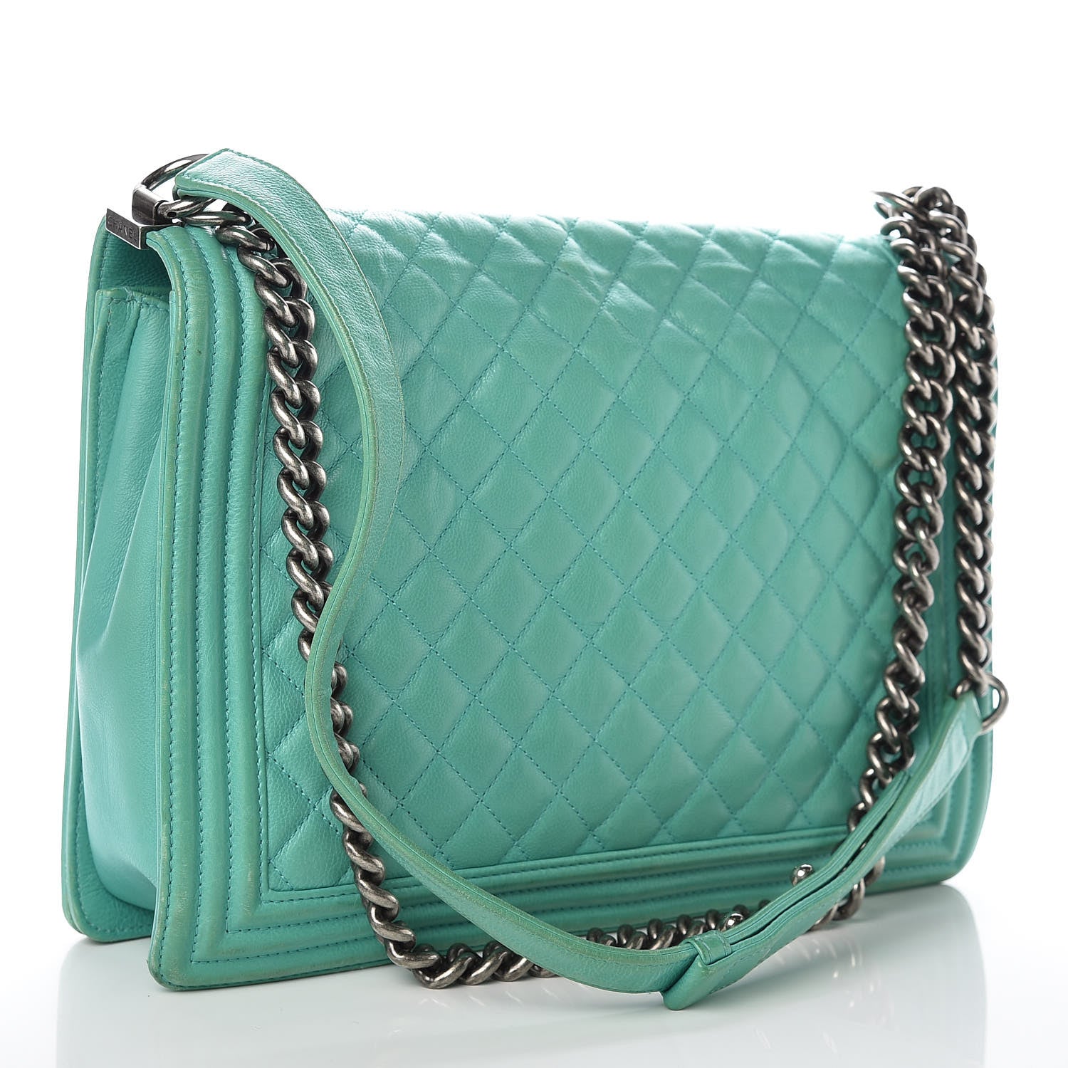 Chanel Calfskin Quilted Large Boy Flap Green 4 of 23