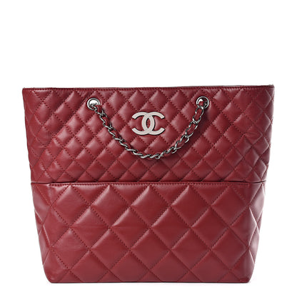 Chanel Calfskin Quilted In the Business North South Tote Red 1 of 9