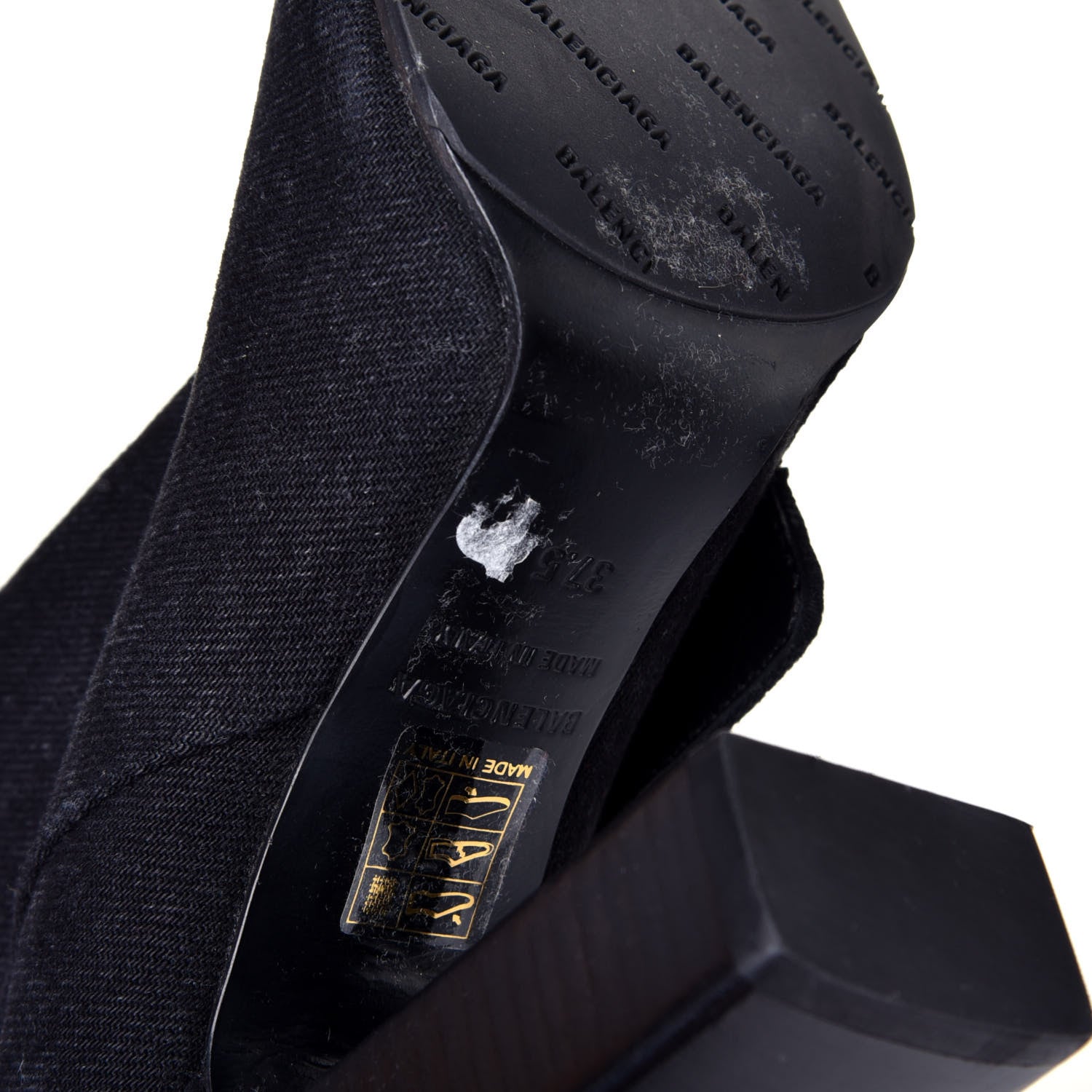 Balenciaga Denim 110mm Round Toe Ankle Boots 37.5 Black 9 of 10