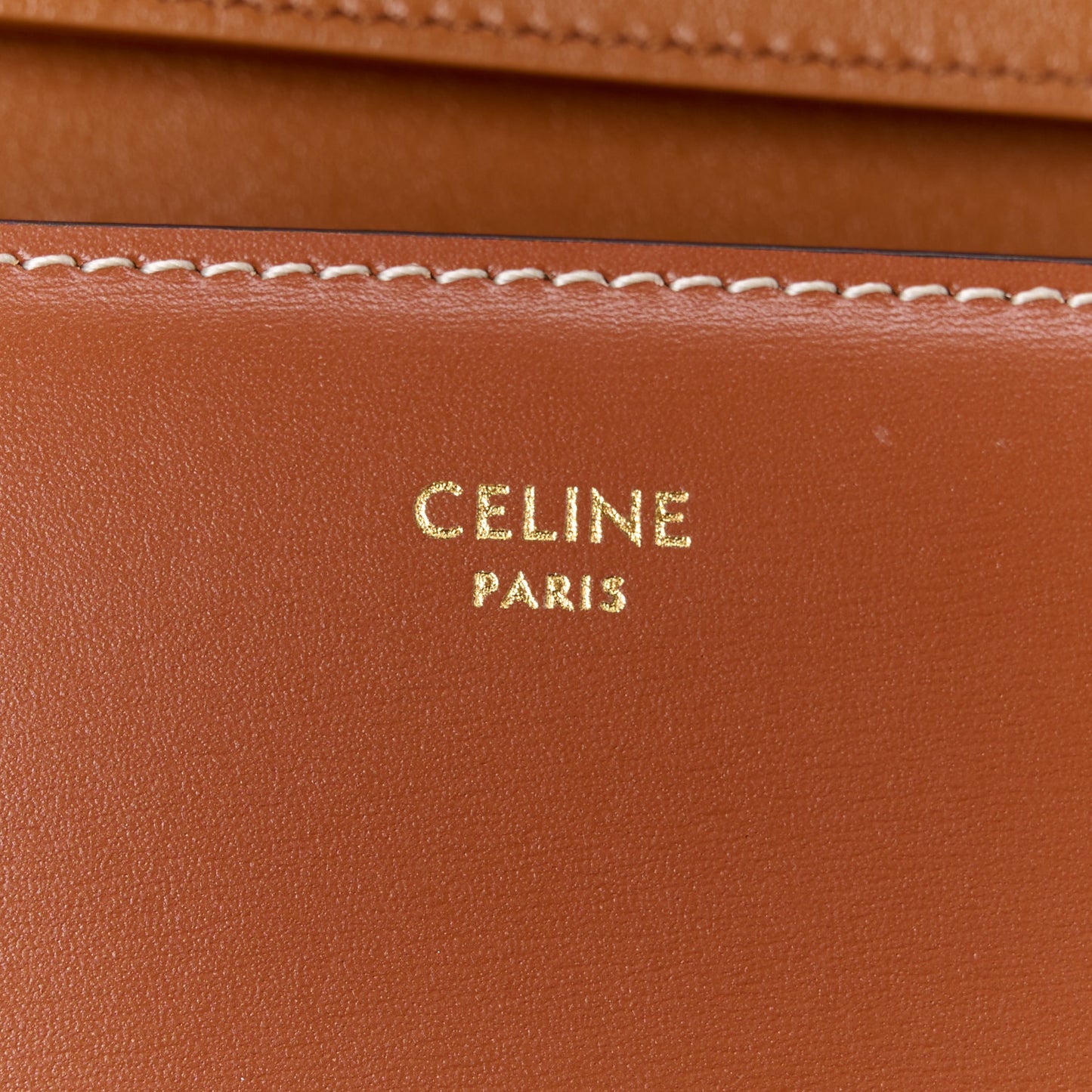Shiny Calfskin Triomphe Margo Wallet on Chain Gold