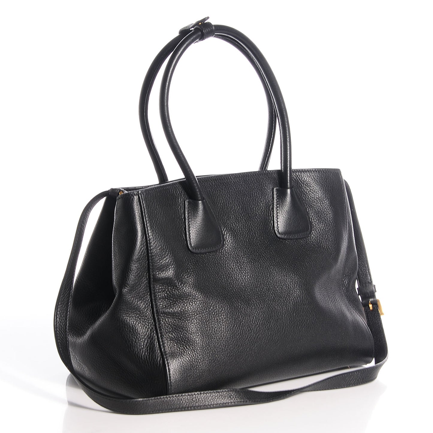 Vitello Daino Shopping Tote Nero Black