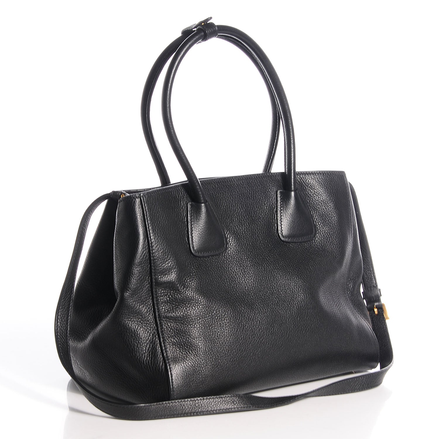 Prada Vitello Daino Shopping Tote Nero Black 3 of 10