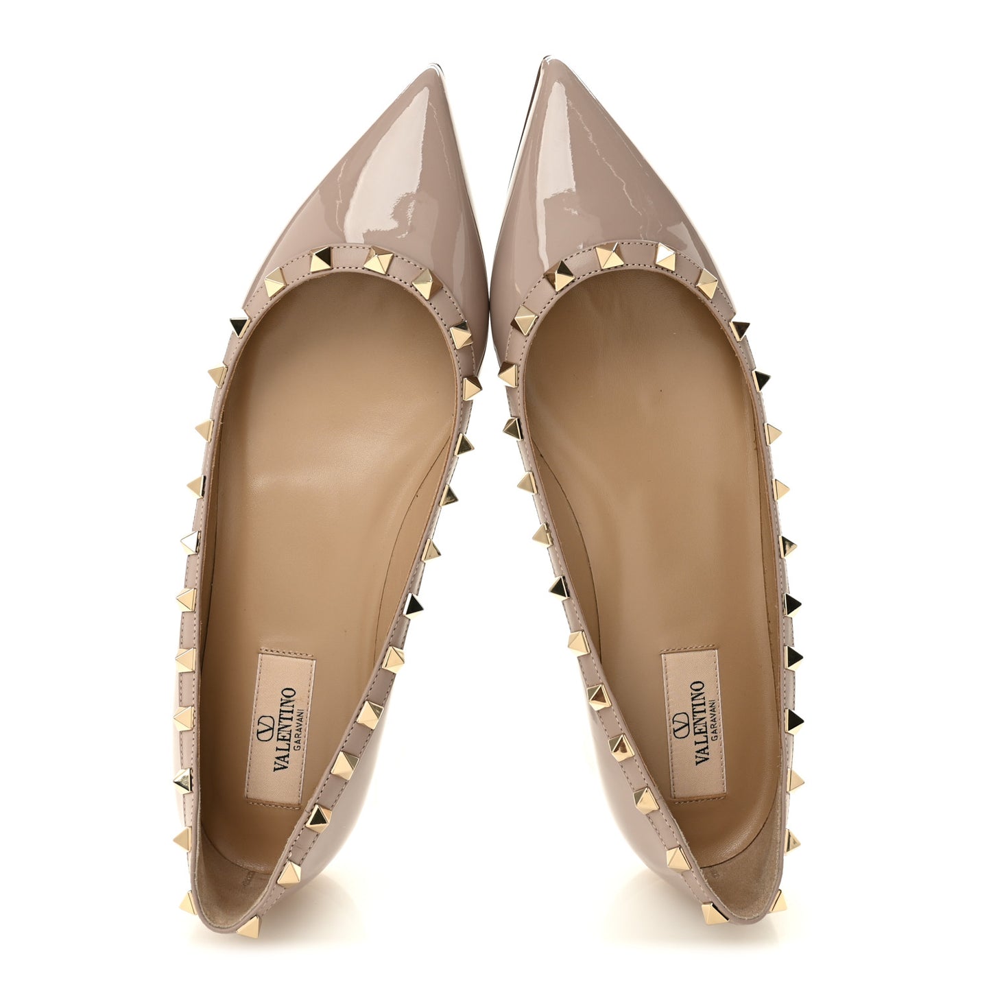 Patent Rockstud Ballerina Flats 40 Poudre