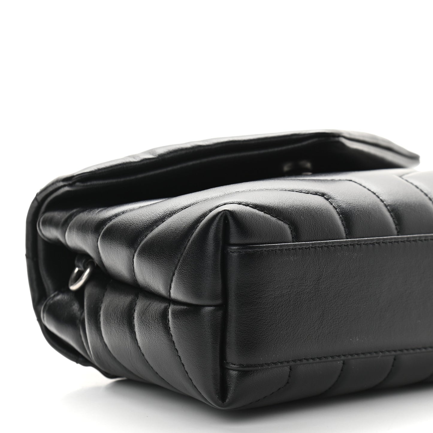 Calfskin Y Quilted Monogram Toy Loulou Crossbody Bag Black