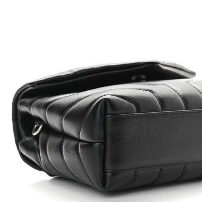 Saint Laurent Calfskin Y Quilted Monogram Toy Loulou Crossbody Bag Black 8 of 9