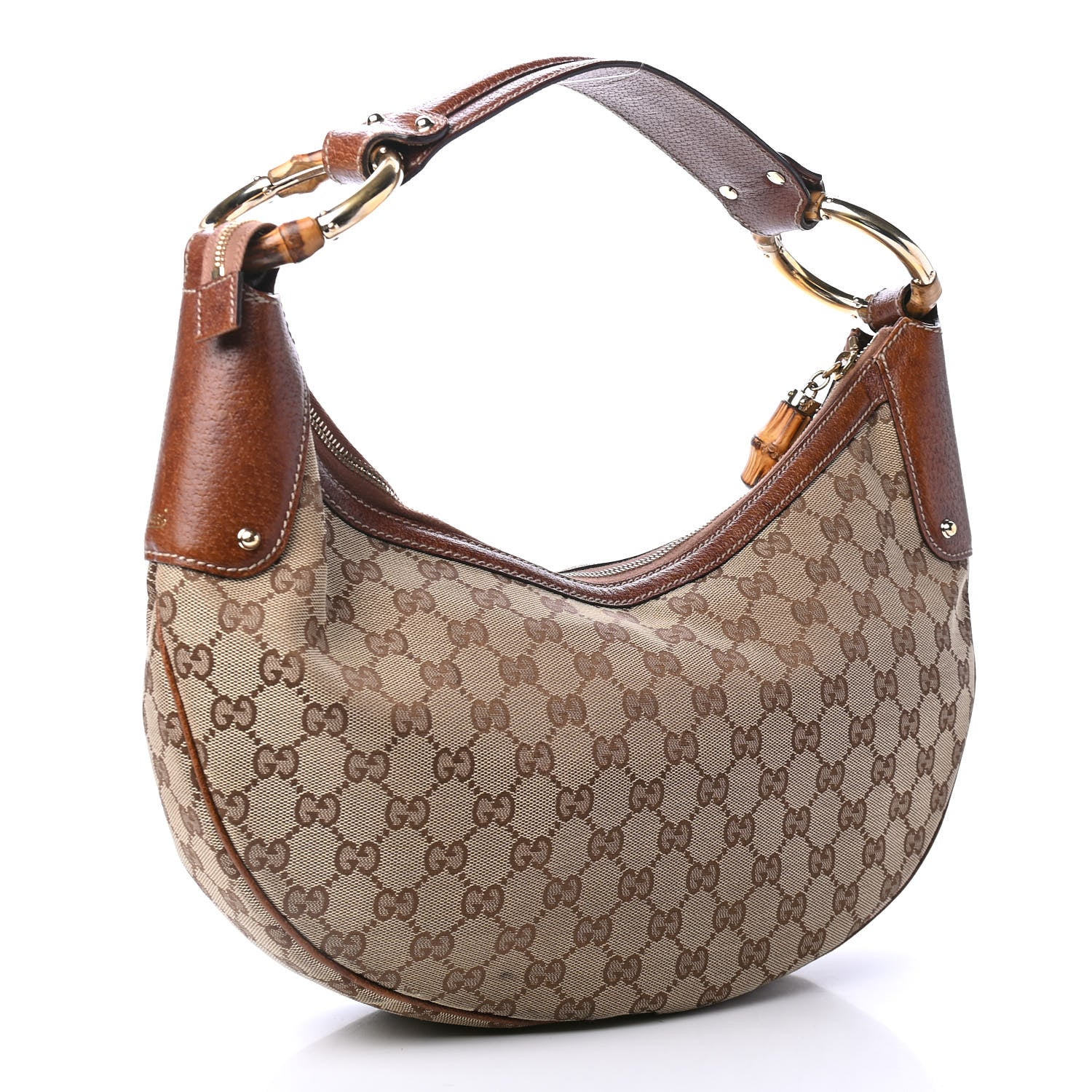 Gucci Monogram Bamboo Ring Hobo Brown 2 of 5
