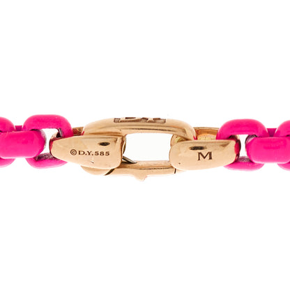 David Yurman 14K Rose Gold Acrylic Bel Aire 4mm Chain Bracelet Hot Pink 3 of 4
