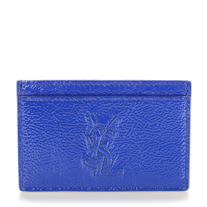 Saint Laurent Textured Patent Belle De Jour Card Case Royal Blue 1 of 7