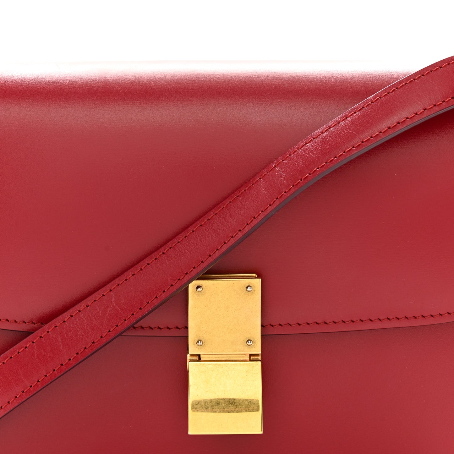Box Calfskin Teen Classic Box Flap Bag Red