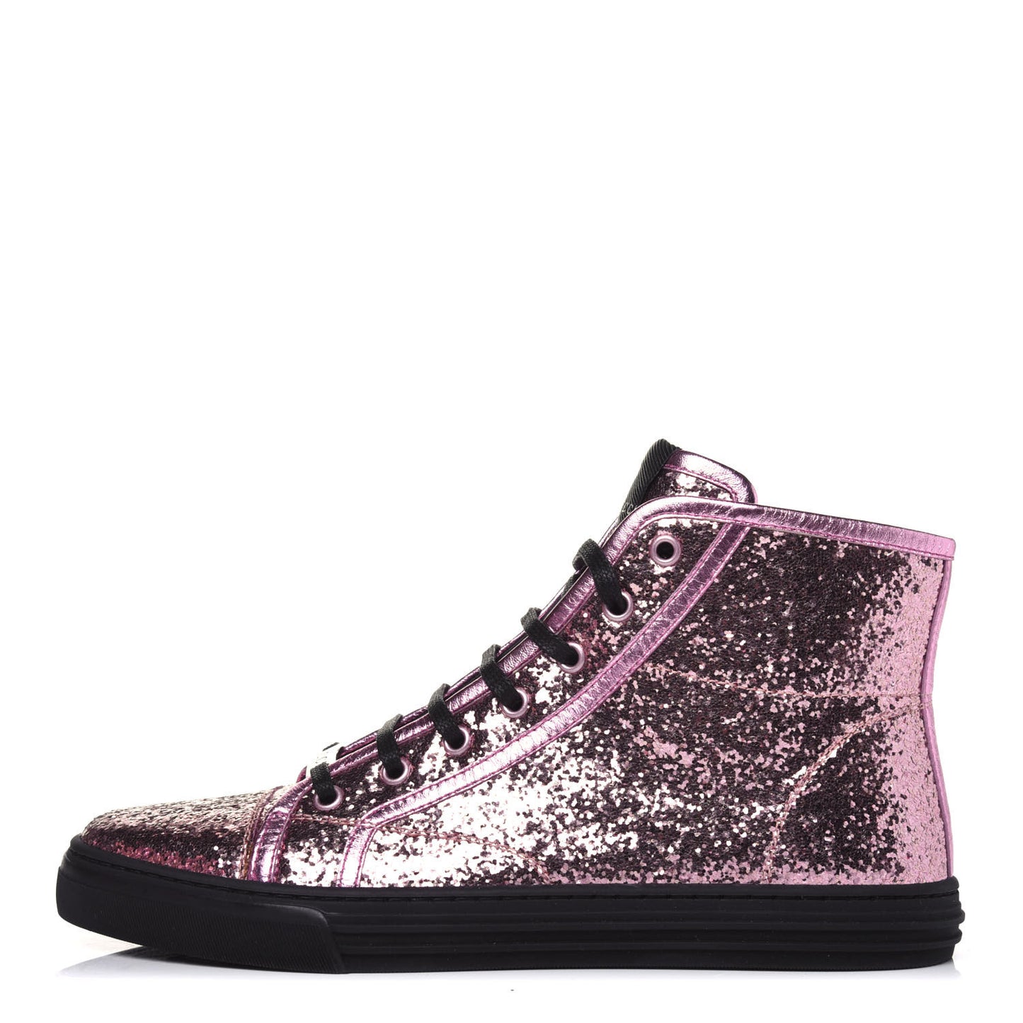 Glitter Galactica Nappa High Top Sneakers 39.5 Soft Pink Rosa