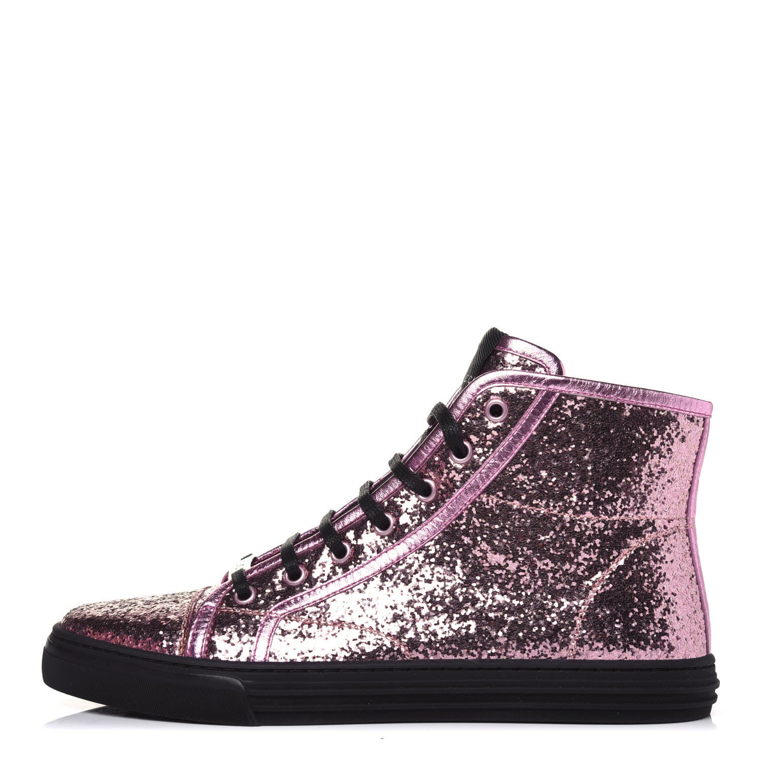 Gucci Glitter Galactica Nappa High Top Sneakers 39.5 Soft Pink Rosa 1 of 9