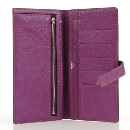 Hermes Chevre Mysore Bearn Gusset Wallet Cyclamen 5 of 15