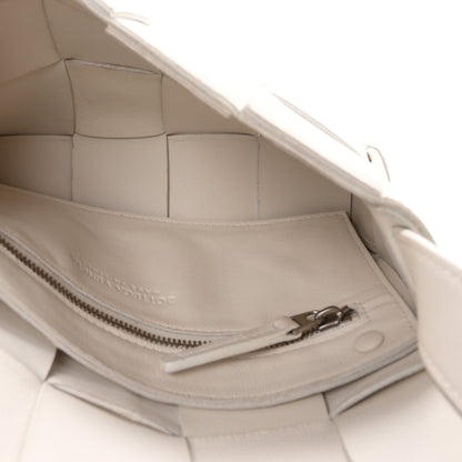 Bottega Veneta Lambskin Maxi Intrecciato Cassette Crossbody Bag White 5 of 10
