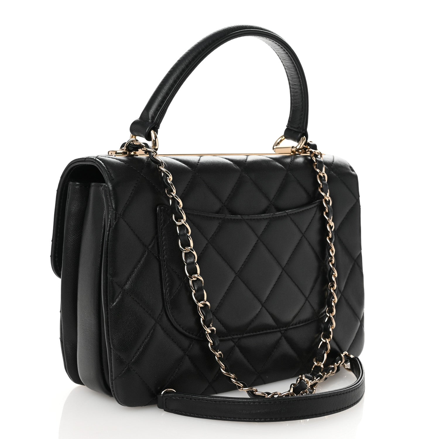 Chanel Lambskin Quilted Small Trendy CC Dual Handle Flap Bag Black 3 of 13