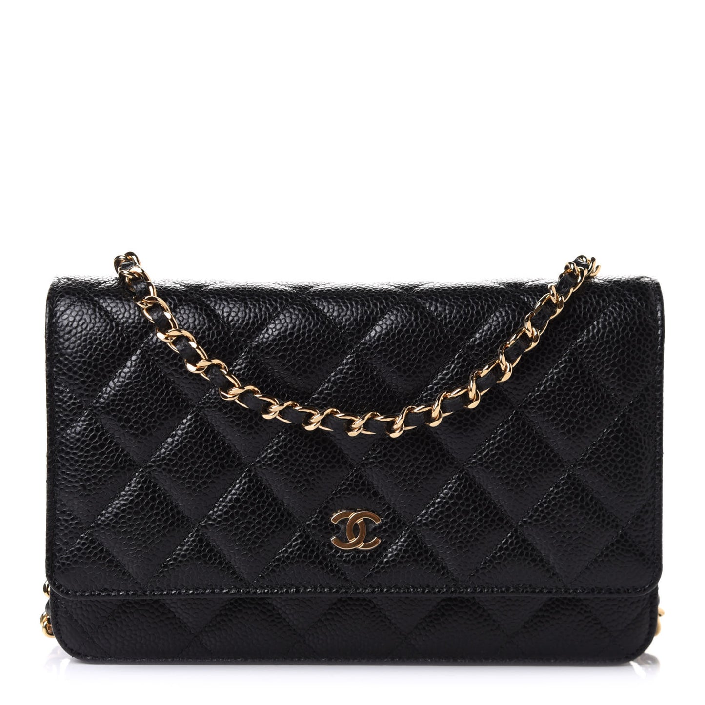 Caviar Quilted Wallet On Chain WOC Black