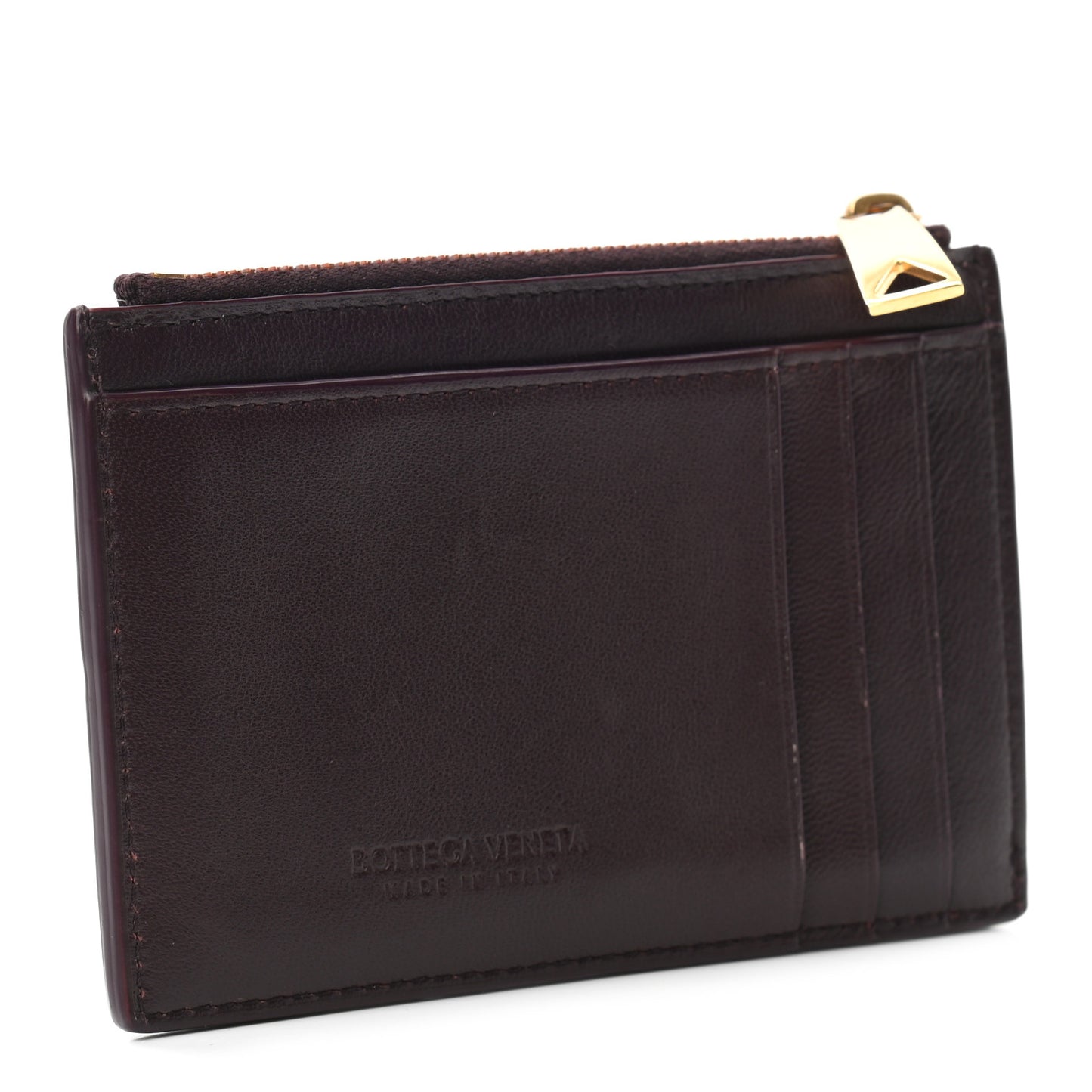 Nappa Maxi Intrecciato Card Holder Grape