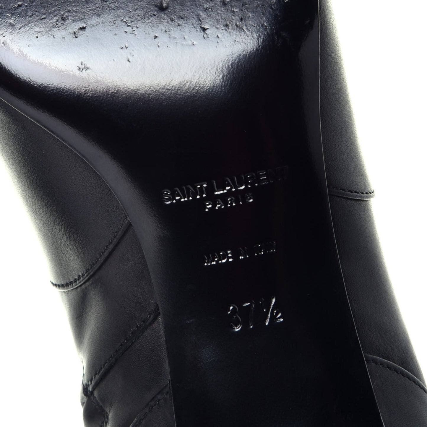 Calfskin Cat Boot 50 Studded Strap Booties 37.5 Black