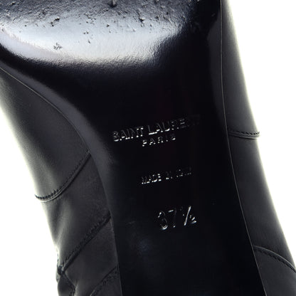 Saint Laurent Calfskin Cat Boot 50 Studded Strap Booties 37.5 Black 6 of 10