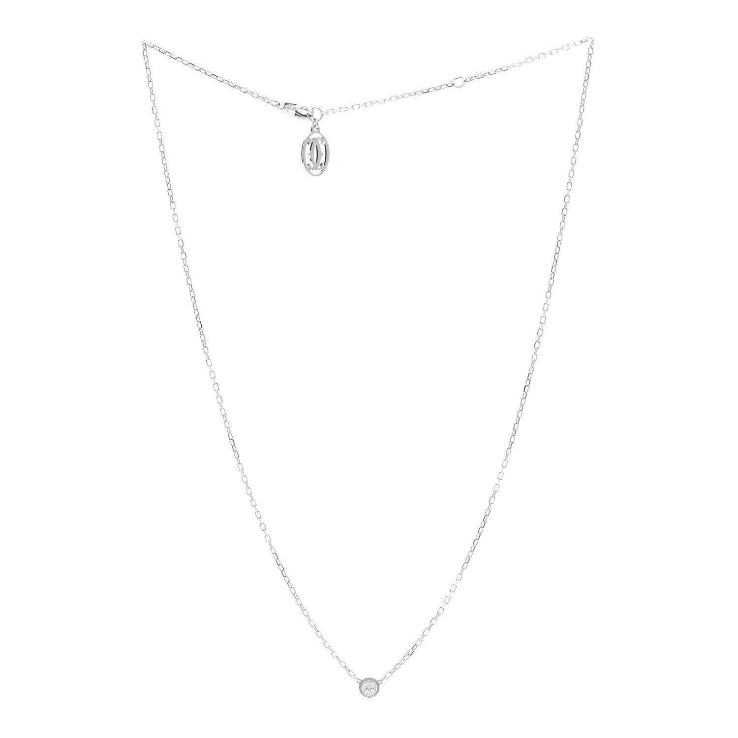 Cartier 18K White Gold Diamond SM D'Amour Pendant Necklace 3 of 4