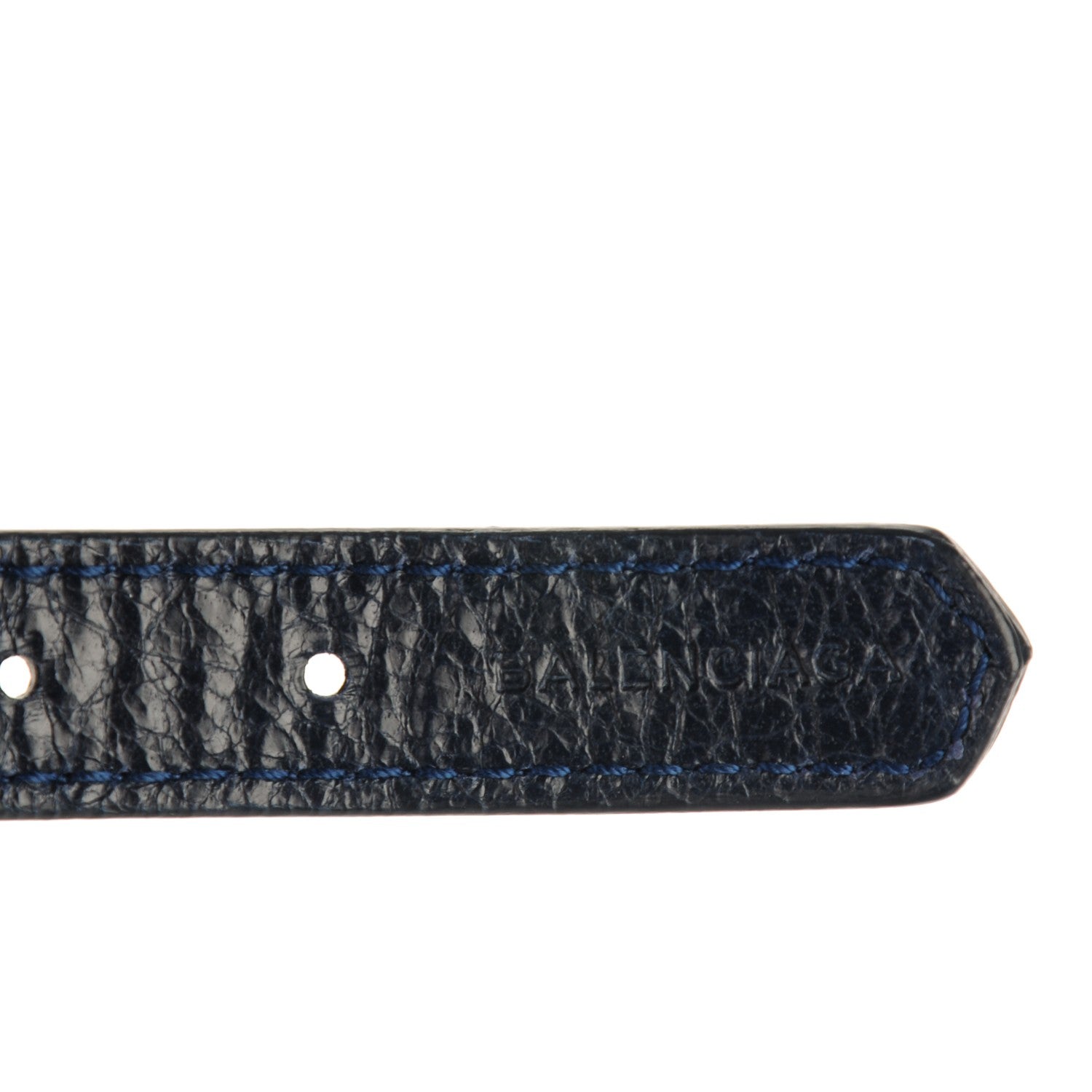 Balenciaga Agneau Arena Two Row Giant Gold M Bracelet Bleu Obscur 4 of 8