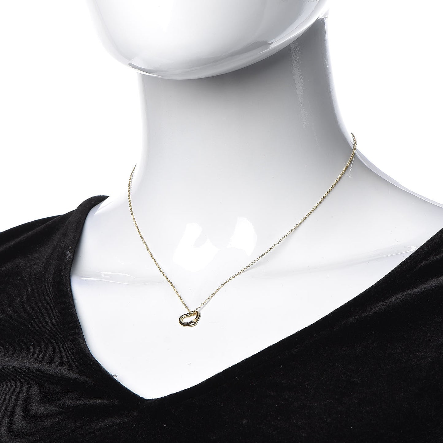 18K Yellow Gold 11mm Elsa Peretti Open Heart Pendant Necklace