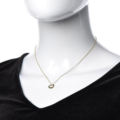 Tiffany 18K Yellow Gold 11mm Elsa Peretti Open Heart Pendant Necklace 2 of 5