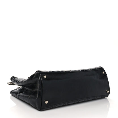 Chanel Glazed Calfskin Quilted Small CC Delivery Tote Black 3 of 12