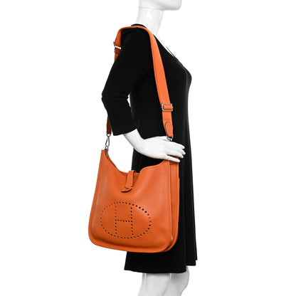 Hermes Taurillon Clemence Evelyne III GM Orange 2 of 10