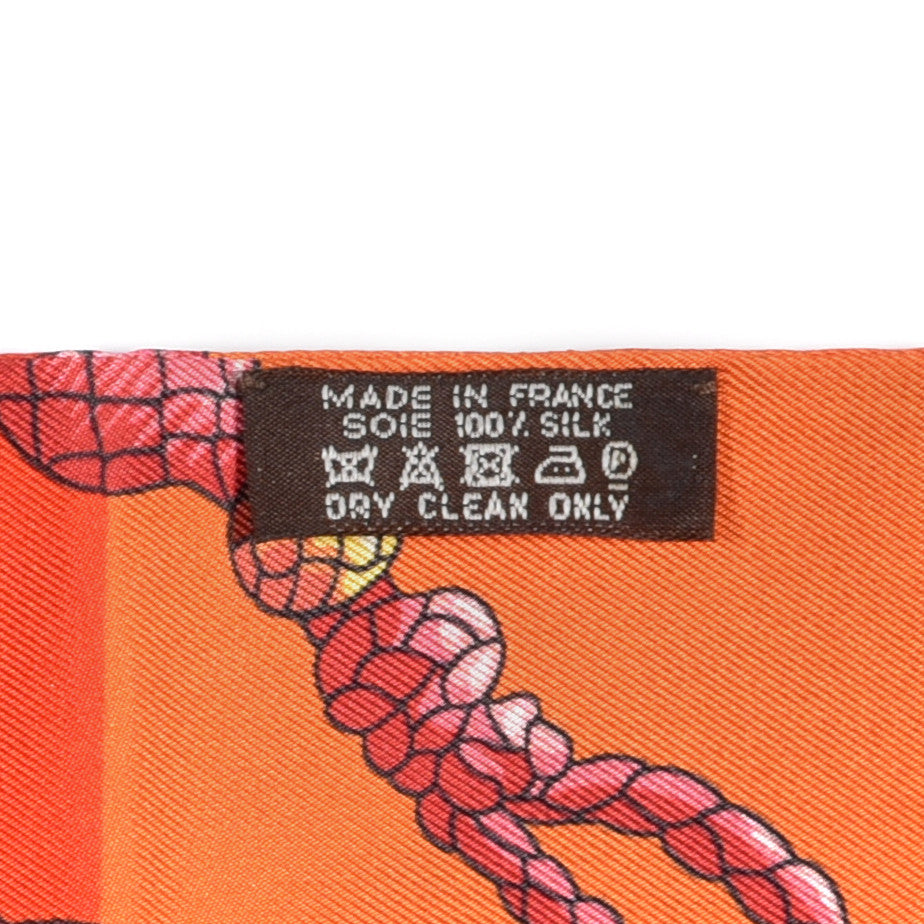 Silk Les Cles Maxi Twilly Cut Corail Orange Rouge