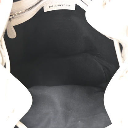 Balenciaga Agneau Arena Small Le Cagole Bucket Bag Optic White 5 of 11