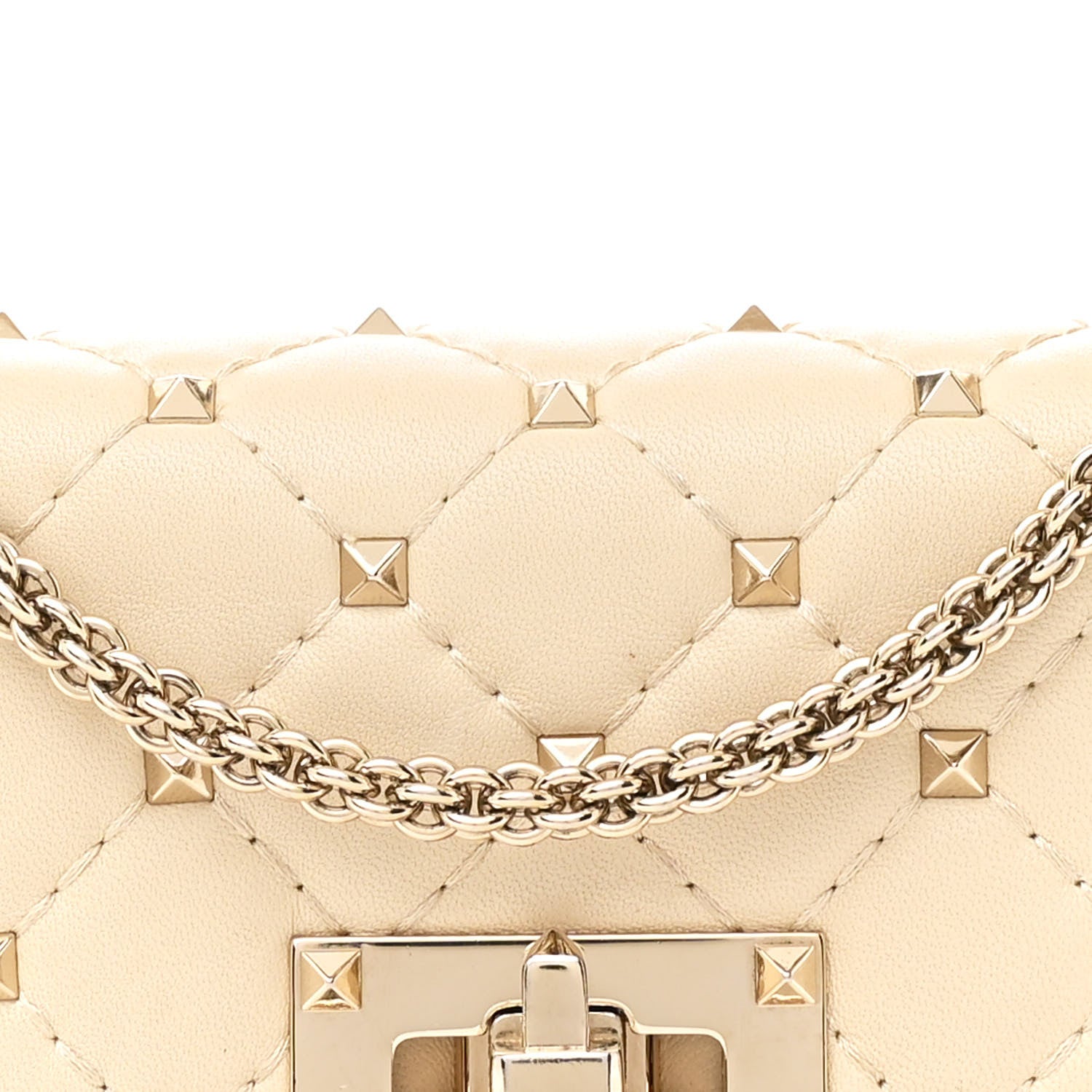 Valentino Garavani Nappa Small Rockstud Spike Shoulder Bag Light Ivory 7 of 12