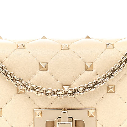 Valentino Garavani Nappa Small Rockstud Spike Shoulder Bag Light Ivory 7 of 12
